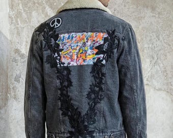 Chaqueta vaquera sherpa Levi's® vintage reciclada - Talla mediana unisex para adultos