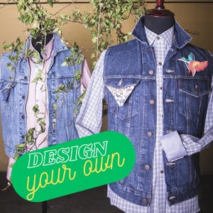 DESIGN YOUR OWN Upcycled Vintage Denim Vest- Fully Customizable!
