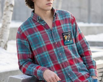 Camicia in flanella riciclata a maniche lunghe Soles4Souls *Personalizzabile*