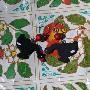 Black goose/ swan earrings