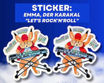 Vinyl Sticker - Emma, the Caracal -Lets RockNRoll