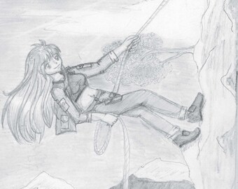 Manga postcard # 4 – mountaineer – artist Verena Heß