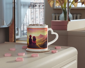 Unique Valentine's Day gift idea: Romantic mug with heart handle