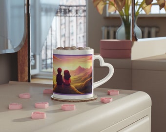 Unique Valentine's Day gift idea: Romantic mug with heart handle