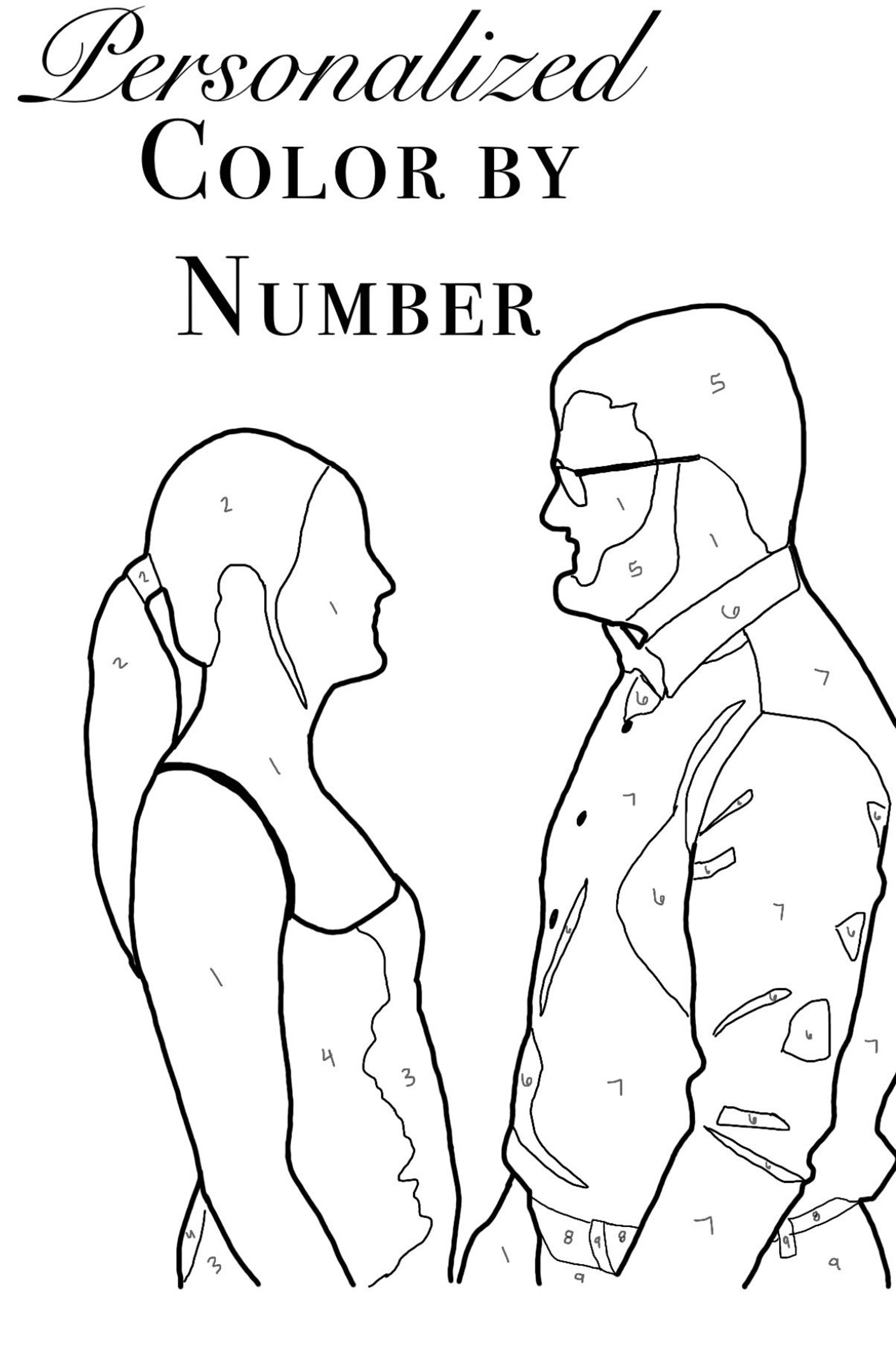 Custom Colorbynumber Coloring Art Etsy