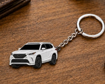 Highlander Metal Keychain - Key Chain compatible with toyota Grand Highlander Accessories and other SUV Car Gift for Owners Men and Women