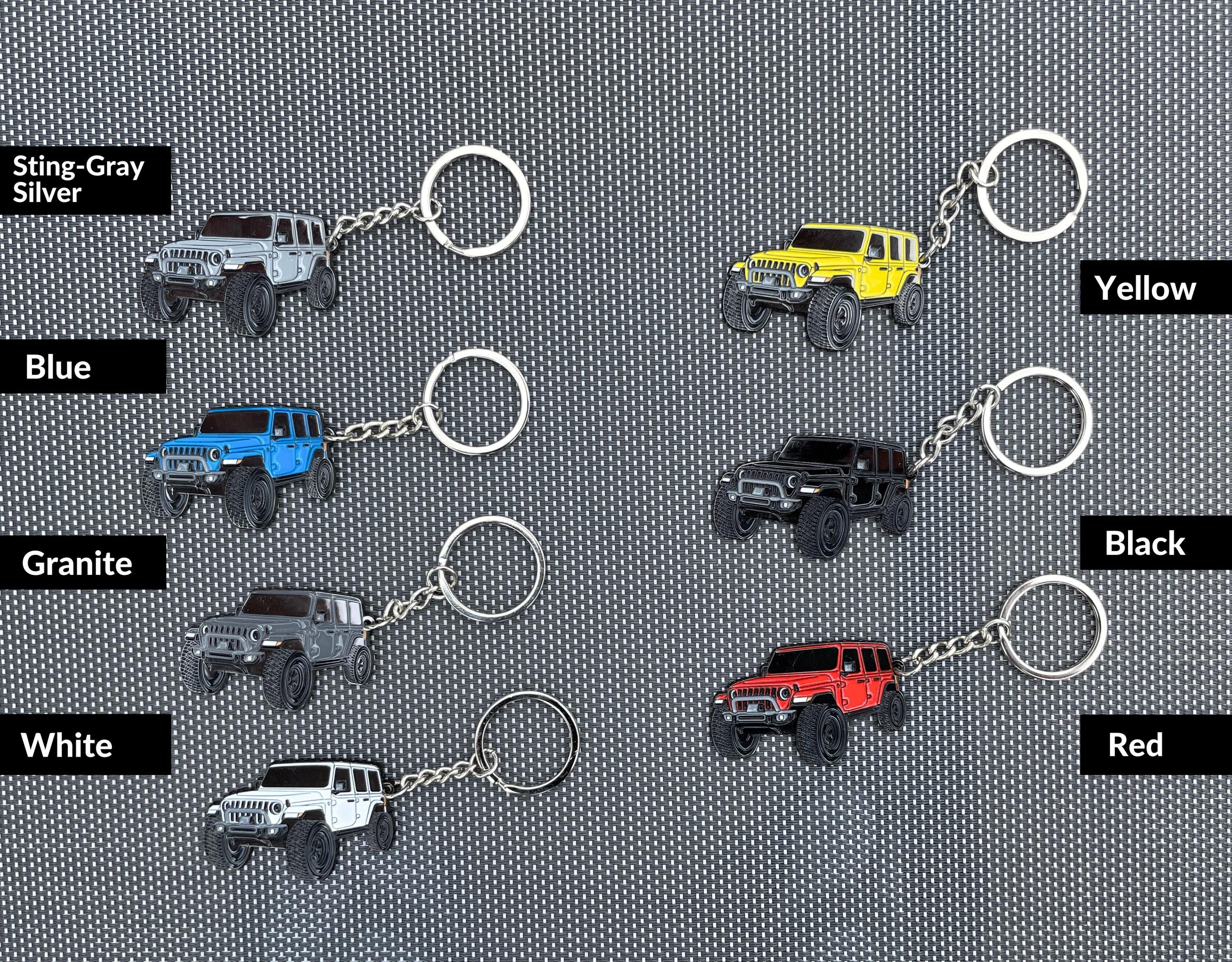 ヤージ ya-jl key ring Jeep Wrangler Key Chain; Jeep Rectangular Wave Key Fob