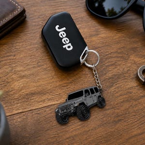 Jeep Wrangler Keychain Officially Licensed - Jeep Accessories JL Key Chain JKU Fob Rubicon 2026 2025 2024 2023 2022 Mod Gift Ideas Men Women Granite
