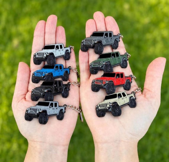 Jeep Gladiator Keychain Officially Licensed - Jeep Accessories Key Chain Fob Cover Mods Compatible with Jeep Gladiator 2023 2024 2025 2026