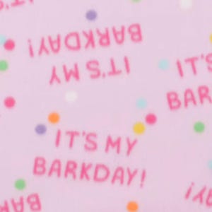 Birthday Blanket | Pink Double Layered Fleece Pet Blanket | Dog Fleece Blanket | Hand Tied Pet Blanket | Pink Dog Blanket | Tie Throw