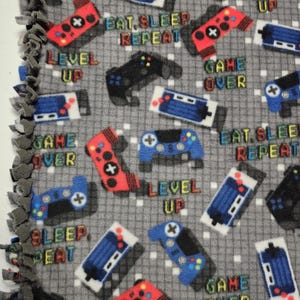 Handmade Gamer Fleece Tie Blanket: Plush Double Thick Blanket