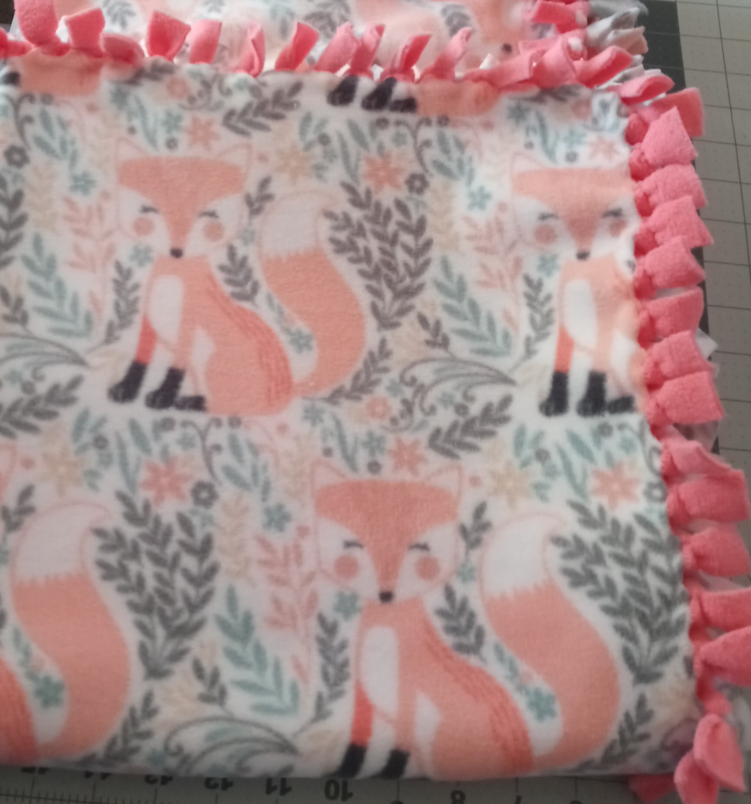 Hand Tied Blanket Plush Baby Blanket Coral Fox Blanket Double Thick Fleece Fleece Baby Blanket