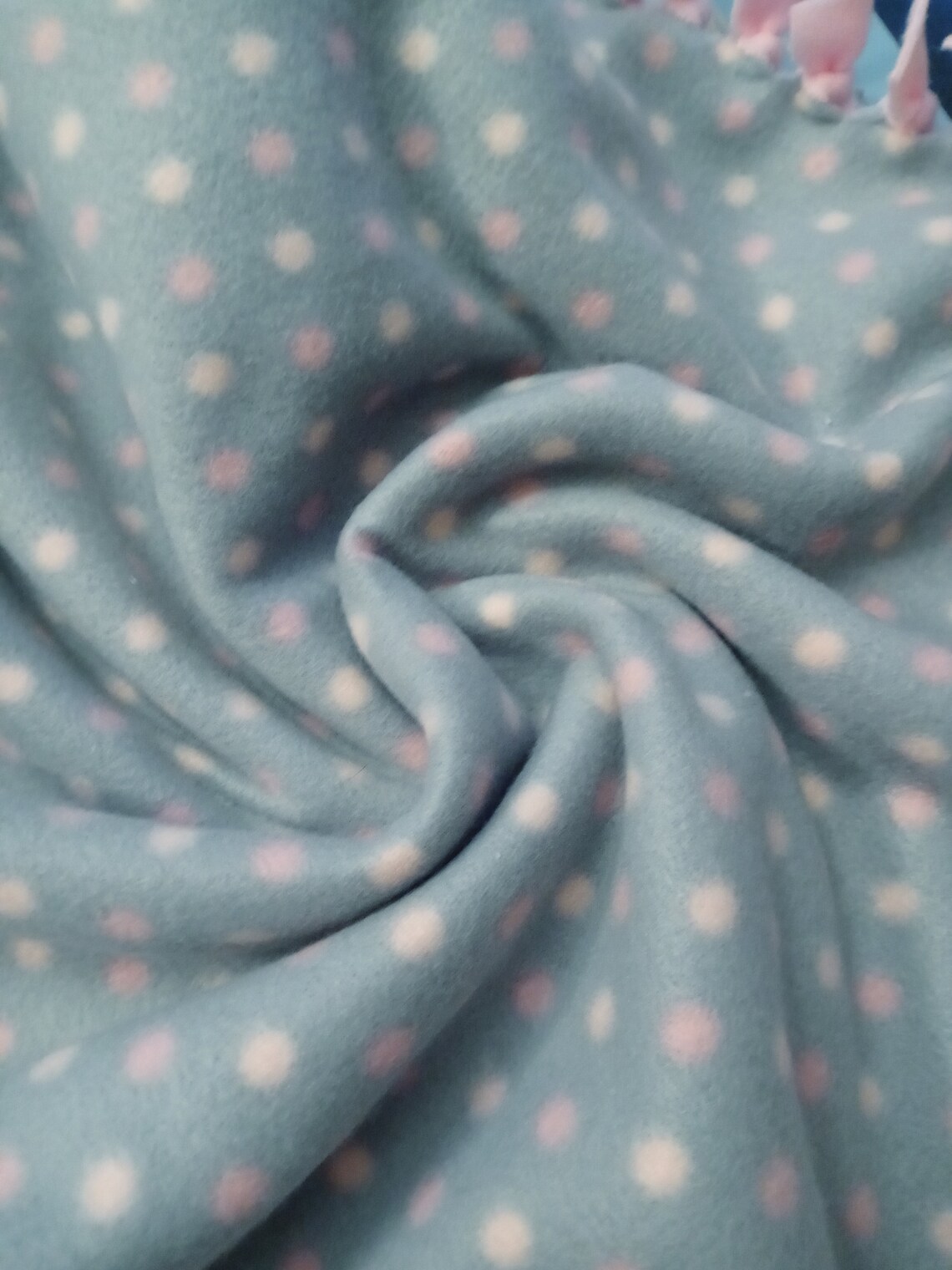 Pink Dot Baby Blanket Light Pink Dots Hand Tied Fleece Baby Cuddly