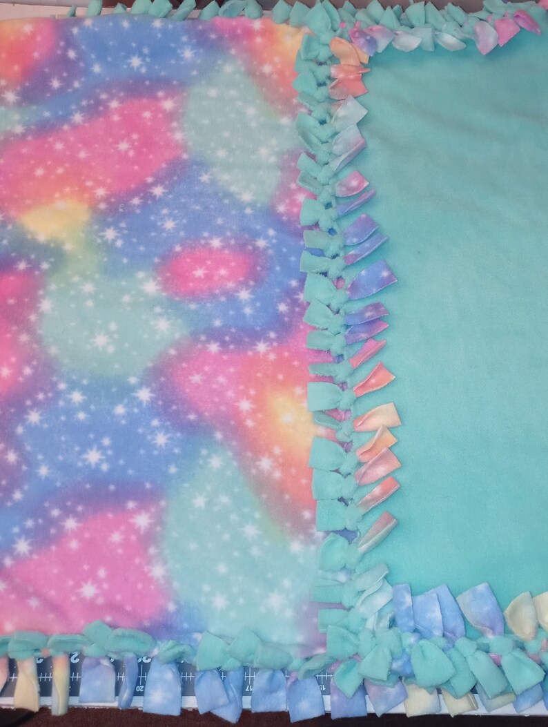 Hand Tied Blanket Plush Baby Fabric Cotton Candy Stars Etsy