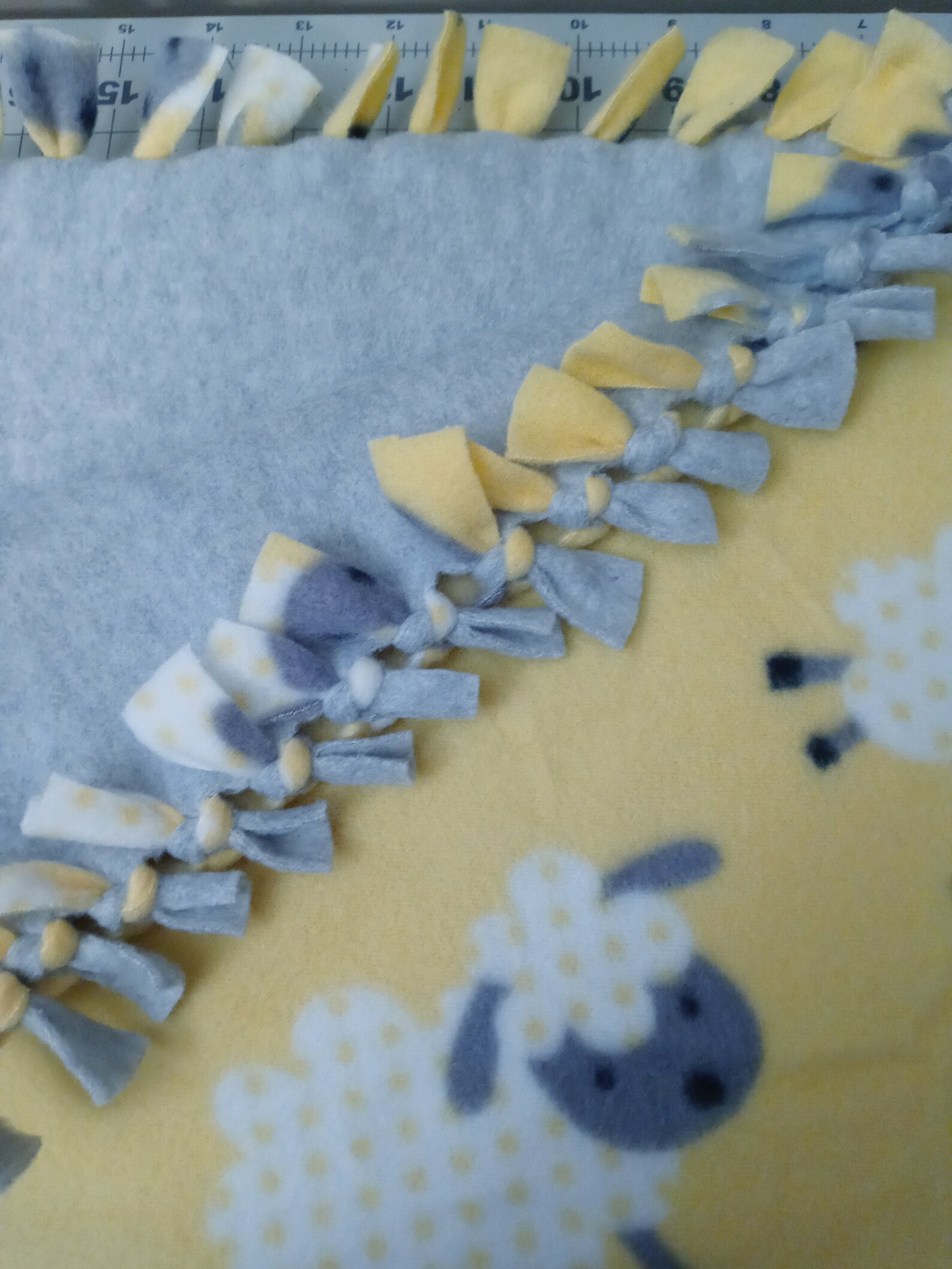 Fleece Baby Blanket Hand Tied Blanket No Sew Tie Blanket Sheep Fabric Cozy Double Thick Fleece