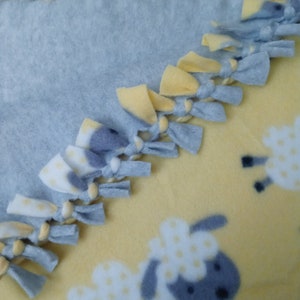 Sheep Fleece Baby Blanket: Hand-Tied Cozy Blanket