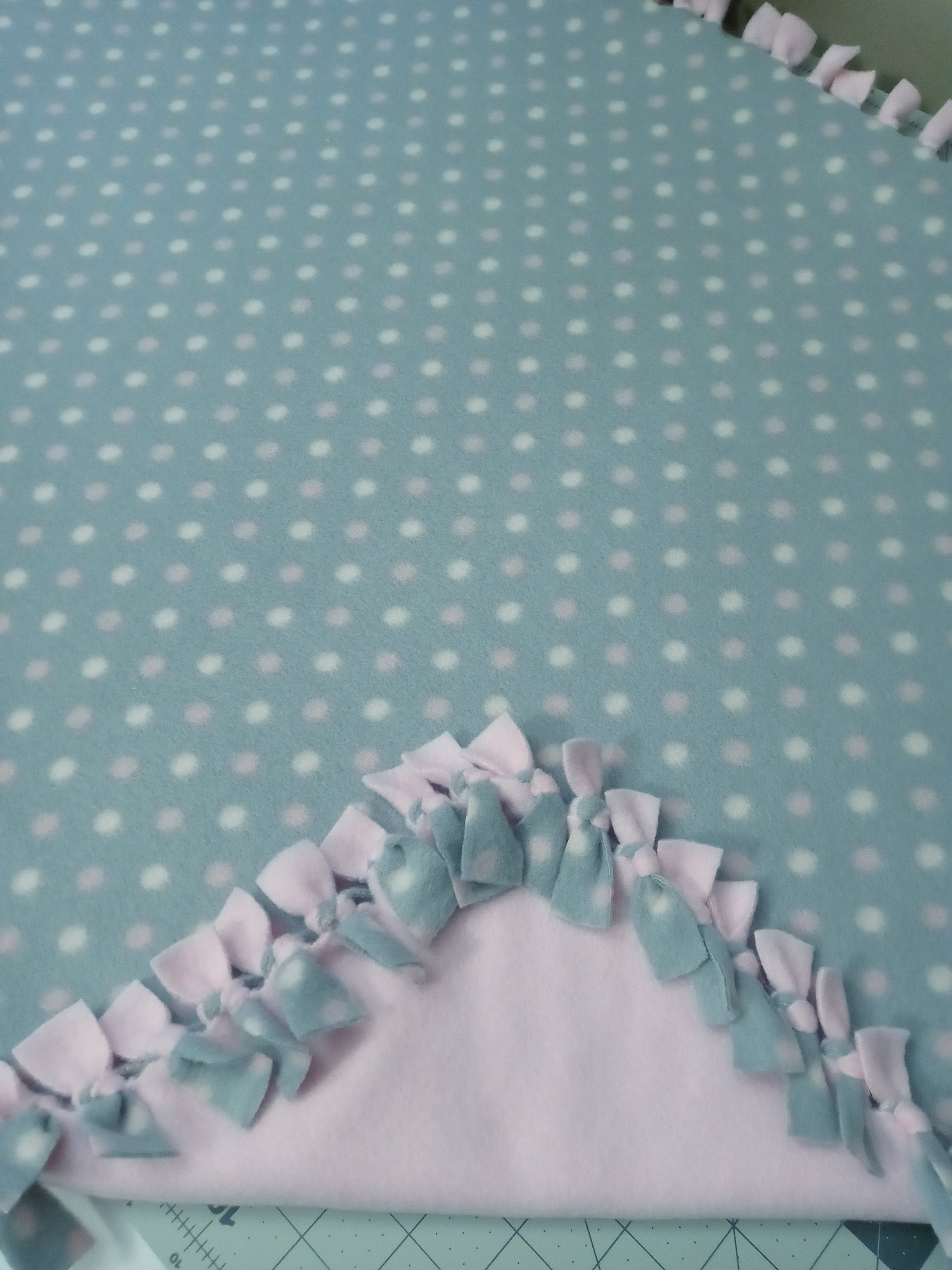 Pink Dot Baby Blanket Light Pink Dots Hand Tied Fleece Baby Cuddly