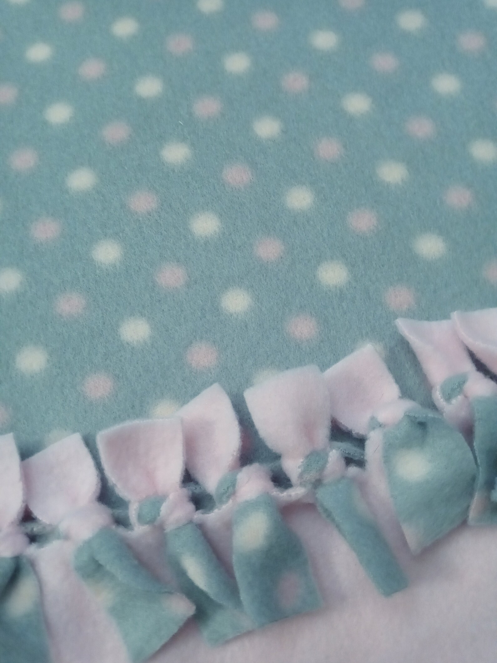 Pink Dot Baby Blanket Light Pink Dots Hand Tied Fleece Baby Cuddly