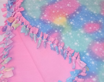 Plush Baby Blanket | Hand Tied Fleece Blanket | Cotton Candy Fleece | Star Blanket | Double Thick Fleece | Fleece Baby Blanket | Tie Blanket