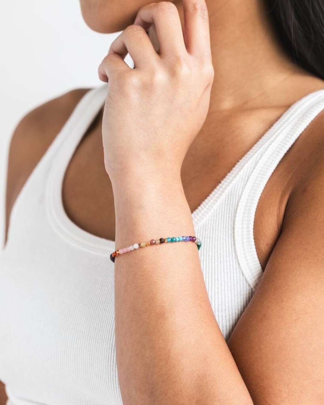 Chakra Kristall Angst Edelstein Armbänder X 2 - Premium Stein Armreif Reiki