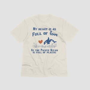 Mein Herz ist voller Liebe Unisex T-Shirt, 90er Jahre Orca Wal T Shirt, sarkastischer Spruch Shirt, lustiges Meme Spruch Shirt, 90er Jahre Vintage T Shirt