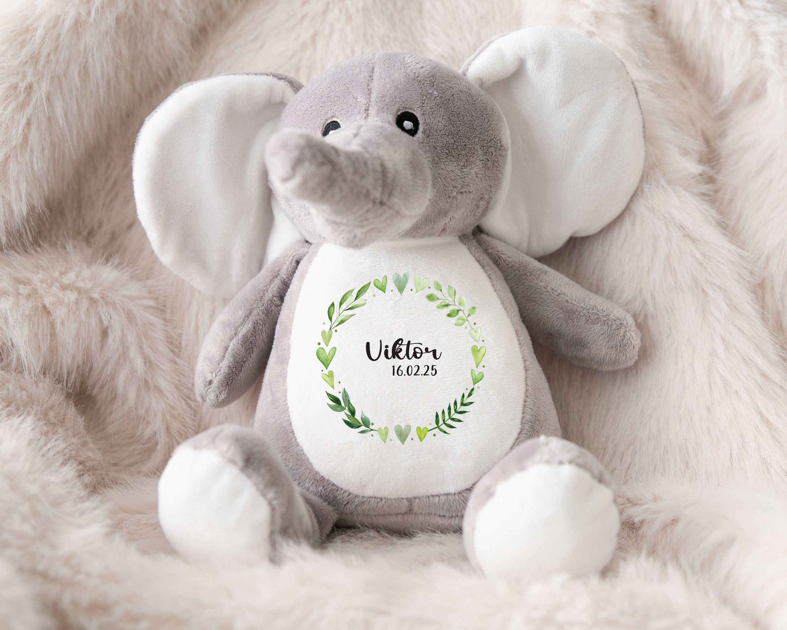 Personalised Stuffed Elephant, Custom Name, Baby Shower Gift - Etsy