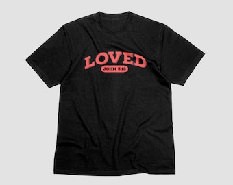 Camiseta con el versículo bíblico cristiano Juan 3:16, unisex.