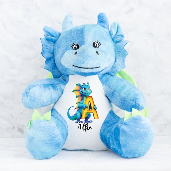 Personalised Dragon Gift With Name Plush Toy Birthday gift,  Boy Gifts Personalised Keepsake Teddy Dragon