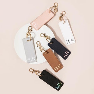 PERSONALISED KEYRING, monogrammed key ring, initials, personalised gift, car keychain, faux saffiano leather, gift ideas, party favours xmas