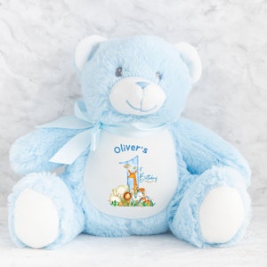 Personalized Teddy Bear Soft Toy, 1st Birthday Gift for Baby, New Baby Gift Plush Toy, Custom Teddy Bear Gift for Kids, Baby Shower Gift