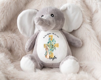 Gepersonaliseerde olifantenknuffel: doopcadeau, knuffelige aandenken