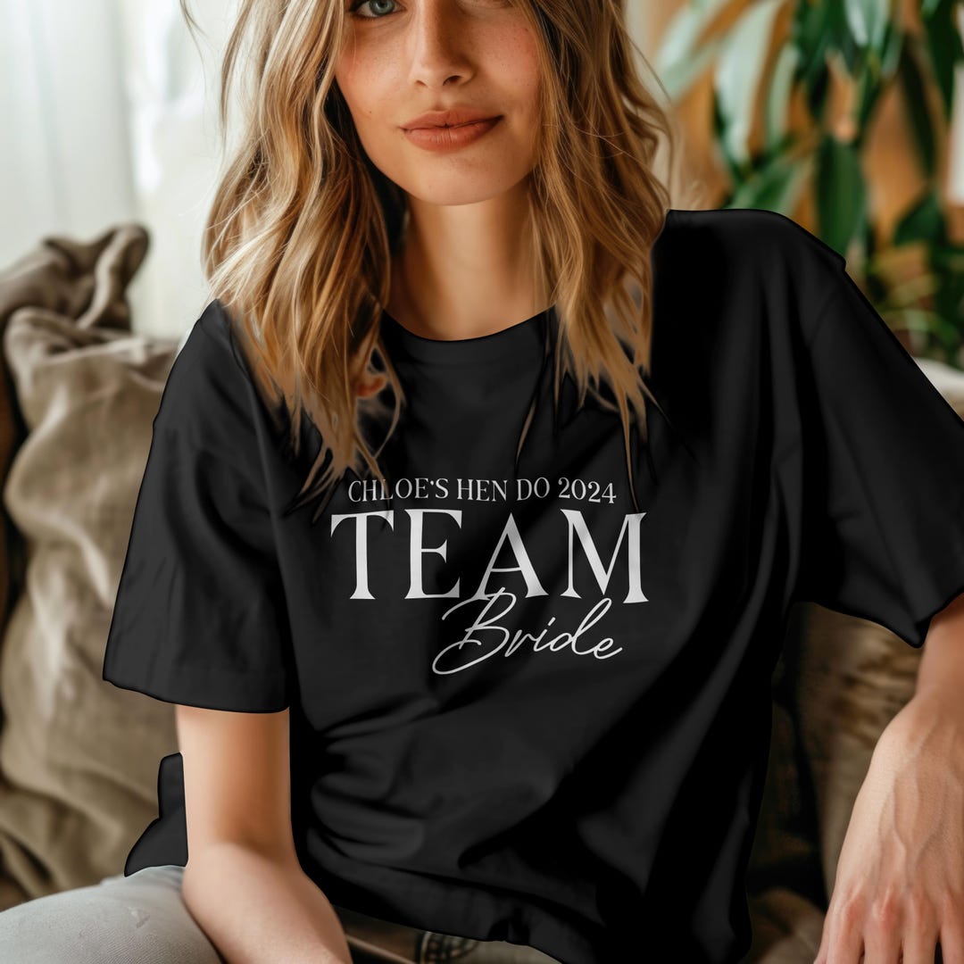 Time Bride Team Bride Hen Party T Shirt, Personalised Bachelorette Tee, Custom ...