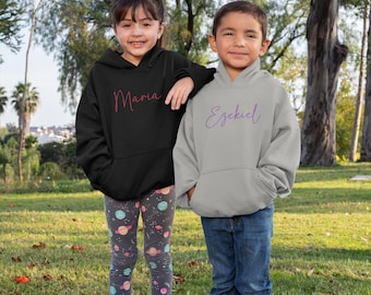 Personalised Kids Embroidered Hoodie: Personalised Name Sweatshirt