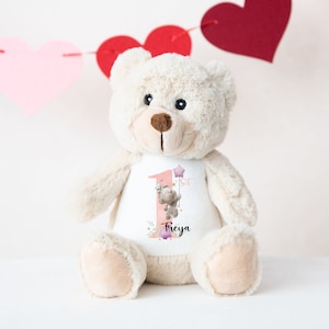 Personalised Teddy Bear, New Baby Gift, Personalised Plush Soft Toy, Your Name Teddy, Cuddly Toy, Girls and Boys Teddy,  Baby Birthday Gift