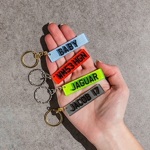 Custom Licence Plate Keychain, Personalised Number Plate Keychain, Mini Number Plate Key Ring, Name Plate Keychain, Custom Car Plate Keyring