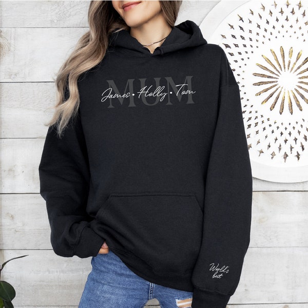 Custom Embroidered Overlapping Mum / Mama Sweatshirt Hoodie, Personalised Gifts, Name Gift, Mother's Day, Gifts for Mum, First Mother's day