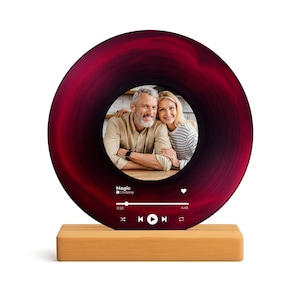 Personalised Music Plaque with Photo Printed, Custom Song Plaque for Anniversary, Romantic Gift for Couples, Birthday Gift for Music Lovers