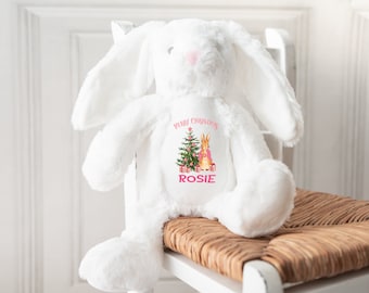 Personalised First Christmas Gift With Name Plush Toy First Christmas Bunny Baby Girl Boy Gifts Babies Keepsake Teddy