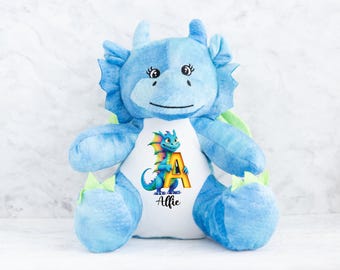 Personalised Dragon Plush Toy, Soft Stuffed Animal, Baby Shower Gift