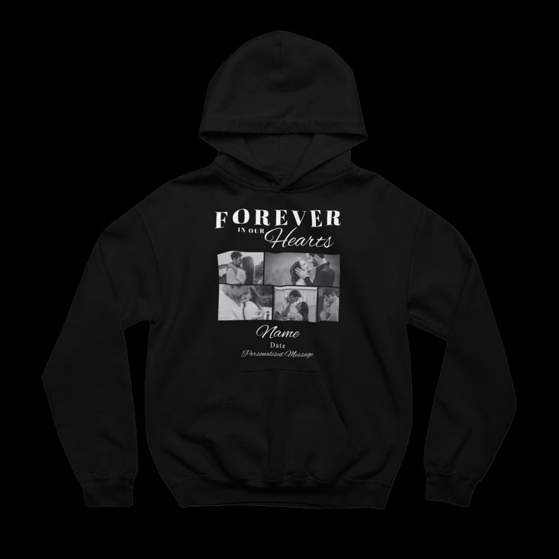 Personalised Memorial Unisex Hoodie in Black