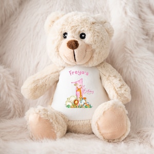 Personalisierte Teddybär Plüschtier, Erster Geburtstagsgeschenk für Babys, Neues Baby-Geschenk Stofftier, Benutzerdefinierte Teddy-Baby-Dusche-Geschenk, Baby-Andenken-Geschenk