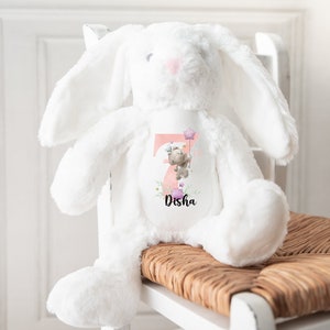 Cute Bunny Rabbit Plush Toy Gift for Children, Personalized Stuffed Animals, Custom Cuddly Toy Gift for Baby, Perfect Gift for Baby Shower