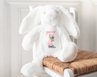 Personalised Bunny Plush, Custom Stuffed Animal, Baby Shower Gift