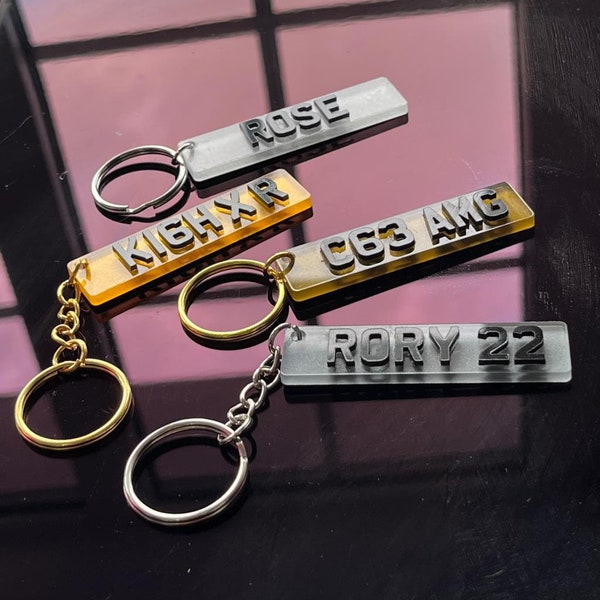 Custom Key Ring Number Plate Etsy