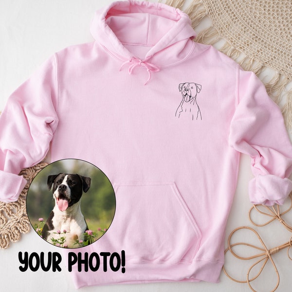 Custom Embroidered portrait from photo to shirt, outline photo sweatshirt, Custom Photo, custom portrait, Couple Hoodie,