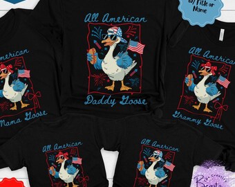 Custom 4th of July Family Shirts: Funny Goose Matching Tees