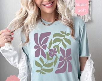 Boho Wildflowers Shirt, Cottage Core Aesthetics Clothing, Botanical Tee, Wild flowers Tshirt, Nature Lover Gift, Floral Gardening T-shirt