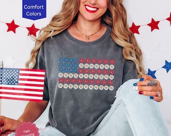 Coquette 4th of July Shirt, Coquette American Flag Shirt, America Shirt, Trendy Bow Tshirt, Fourth of July, Retro 4th of July, Patriotic Tee