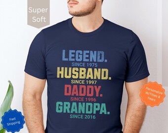 Legend Husband Daddy Grandpa Custom Tshirt, Personalized Shirt, Gifts for Grandpa, Father's Day Shirt, Funny Dad Birthday Gift, Husband Gift