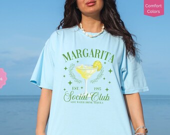 Margarita Social Club Shirt, Tropical Beach Girls Trip Shirt, Girls Night Out Cocktail Club Tshirt, Save Water Drink Tequila, Tequila Gift